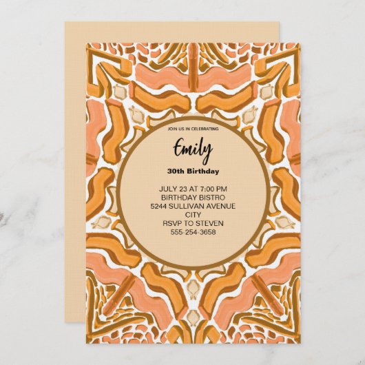 Terracotta Abstract Pattern Modern Brushstroke Kaart (Voorkant / Achterkant)