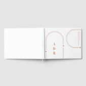 Terracotta Abstracte Boho Arch Wedding Monogram Gastenboek (Volledig)