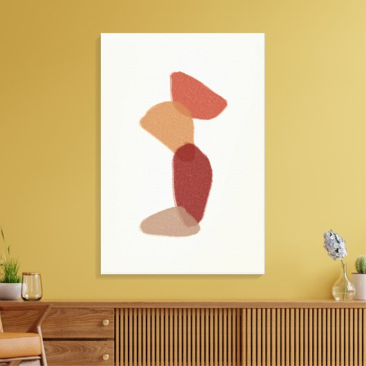 Terracotta Abstracte Boho Canvas Afdruk (Insitu (Woonkamer))