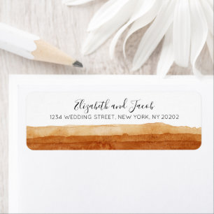 Terracotta Abstracte woestijn Waterverf Boho Weddi Etiket