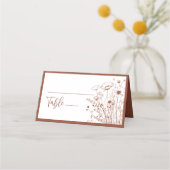 Terracotta achtergrond Witte Wildflower Monogram (Voorkant)
