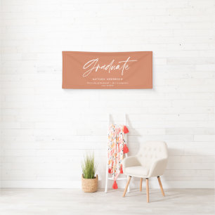 Terracotta afstuderen modern script minimale parti spandoek