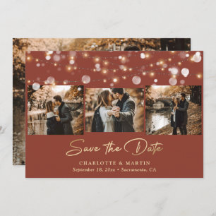 Terracotta and Gold Wedding 4 Foto Save the Date