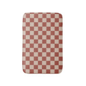 Terracotta and Tan Checkerboard Badmat (Voorkant Verticaal)