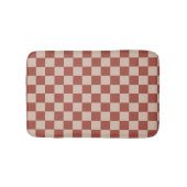 Terracotta and Tan Checkerboard Badmat (Voorkant)