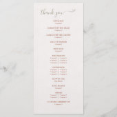 Terracotta Aquarelle Floral Wedding Programme (Dos)