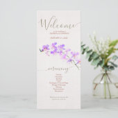 Terracotta Aquarelle Floral Wedding Programme (Debout devant)
