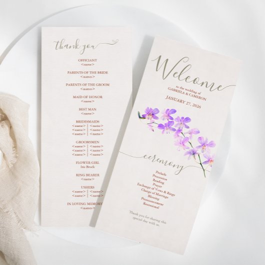 Terracotta Aquarelle Floral Wedding Programme