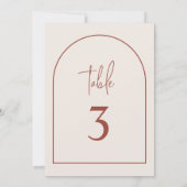Terracotta Arc moderne minimaliste Numéro de table (Dos)