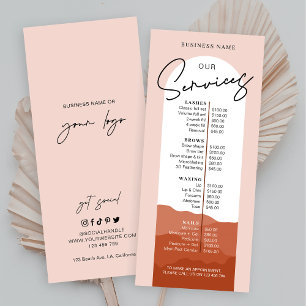 Terracotta Arch Bohème Logo Nails Salon Spa Menu