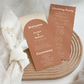 Terracotta Arch Minimalist Elegant Formal Wedding Programma