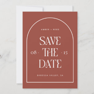 Terracotta Arch Retro Minimalist Modern Font Save The Date