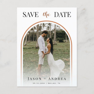 Terracotta Arch Tropical Photo Herfst Save the Dat Briefkaart