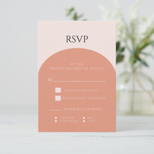 TERRACOTTA ARCH WEDDING RSVP-KAART RSVP KAARTJE (Staand voorkant)