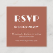 Terracotta art deco | QR-code | Bruiloft RSVP Informatiekaartje (Voorkant)