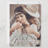 Terracotta Autumn Boho Photo Faire-part de mariage (Dos)