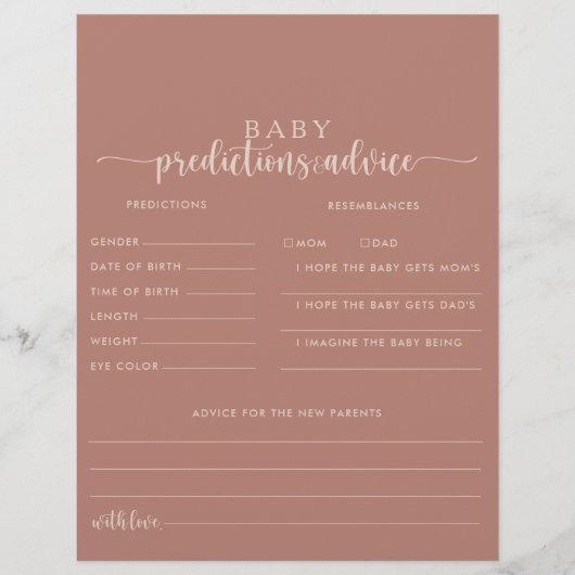 Terracotta Baby Predictions and Advice Kaarten (Voorkant)