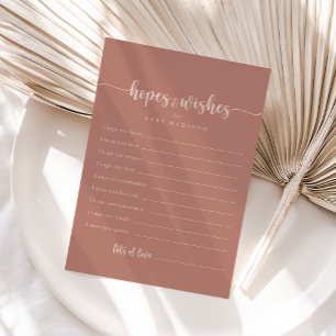 Terracotta Baby shower Hopes & Wishes Kaart