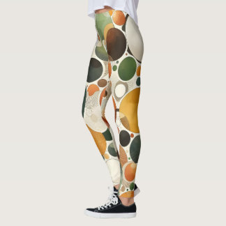 Terracotta Beige Aardkleuren Abstracte cirkels Leggings