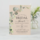 Terracotta beige Vrijgezellenfeest eucalyptus Kaart (Staand voorkant)