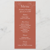 Terracotta Blanc Floral Mariage Menu (Devant)