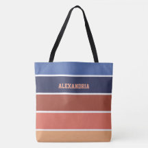 Terracotta & Blauwe Strepen Gepersonaliseerd