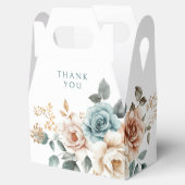 Terracotta Blauwgroen Neutrale Waterverf bloemenbr Bedankdoosjes (Geopend)