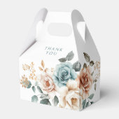 Terracotta Blauwgroen Neutrale Waterverf bloemenbr Bedankdoosjes (Voorkant Zijde)