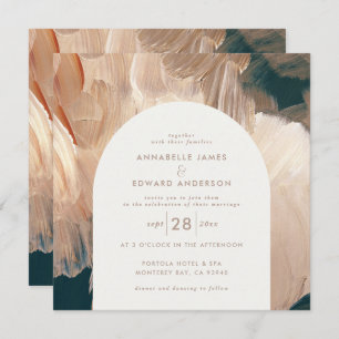 Terracotta blauwgroen schilder, moderne vorst 1, f save the date