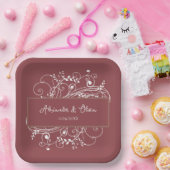 Terracotta Bloeiende Bruiloft Douche Papier Borden Papieren Bordje (Feest)