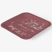 Terracotta Bloeiende Bruiloft Douche Papier Borden Papieren Bordje (Gebogen)