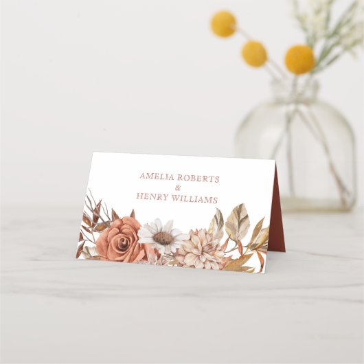 Terracotta bloem arrangement herfst bruiloft (Achterkant)