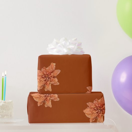 Terracotta Bloem Cadeaupapier (Feestgeschenken)