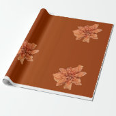 Terracotta Bloem Cadeaupapier (Uitgerold)