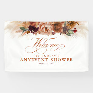 Terracotta bloemen Boho herfst feest shower welkom Spandoek
