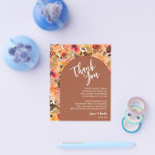 Terracotta Bloemen Bruiloft Bord Dank u Flyer (Enkel)