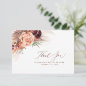 Terracotta Bloemen Bruiloft Small Bedankt (Staand voorkant)