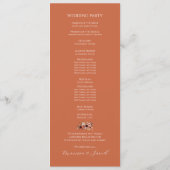 Terracotta Bloemen Huwelijk Programma (Achterkant)