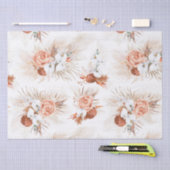 Terracotta Bloemen Pampas Gras Tropisch Boheems Tissuepapier (Craft)