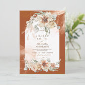 Terracotta Bloemen Pampas Gras TROUWFEESTJE (Staand voorkant)