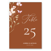 Terracotta Bloemen Roest Wildbloemen Script Bruilo Kaart (Achterkant)