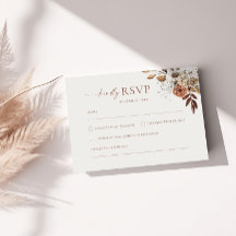 Terracotta Bloemen RSVP Bruiloft