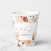 Terracotta Bloemen Witte Orchideeën en Pampa's Gra Papieren Bekers (Achterkant)