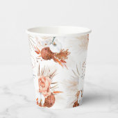 Terracotta Bloemen Witte Orchideeën en Pampa's Gra Papieren Bekers (Links)