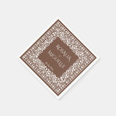 Terracotta bloemenborder bruiloft servet (Hoek)