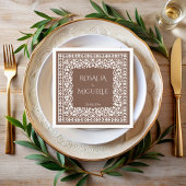 Terracotta bloemenborder bruiloft servet