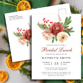 Terracotta Bloemendennenbos Groen Bridal Lunch Uitnodiging Briefkaart