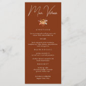 Terracotta bloemenplaats Kaart Bruiloft Diner Kaar (Voorkant)