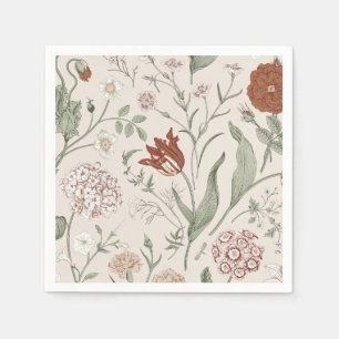 Terracotta Bloemenservetten, Landelijke Bloemen, V Servet