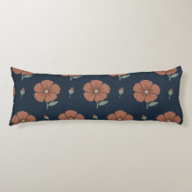 Terracotta Bloemrijke Moody Blue Lange Body Kussen